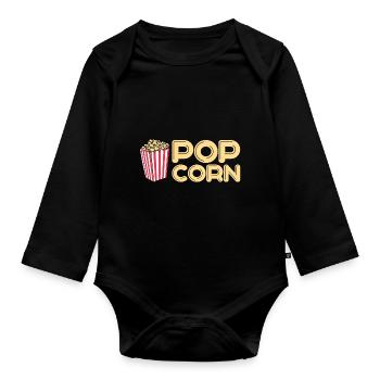 Popcorn - Baby Bio-Langarm-Body - Schwarz - Vorne