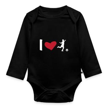 Football Football Footballer Football Player Coach - Organic Longsleeve Baby Bodysuit - black - Front