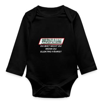 Hubraum - Du bist nicht Du wenn du elektro fährst - Baby Bio-Langarm-Body - Schwarz - Vorne