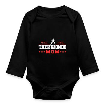 TKD Korean Martial Arts Tae Kwon - Baby Bio-Langarm-Body - Schwarz - Vorne