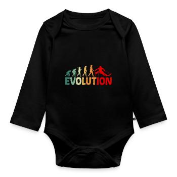 Évolution du ski - Body Bébé bio manches longues - noir - Devant