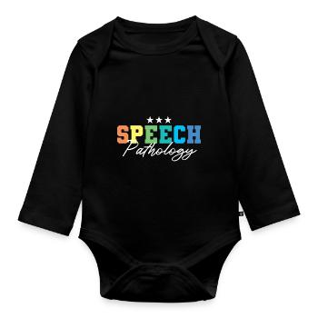 Speech Therapist Speech Therapy Speech Therapist - Organic Longsleeve Baby Bodysuit - black - Front
