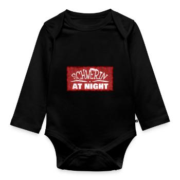 Ville de Schwerin de nuit - Body Bébé bio manches longues - noir - Devant