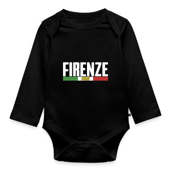 italia firenze - Baby Bio-Langarm-Body - Schwarz - Vorne