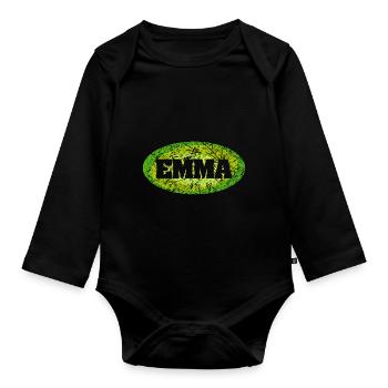 emma - Baby Bio-Langarm-Body - Schwarz - Vorne