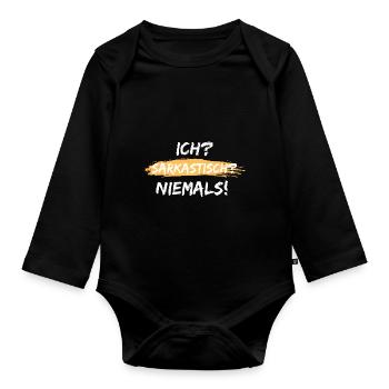 ich sarkastisch niemals spruch geschenk idee - Baby Bio-Langarm-Body - Schwarz - Vorne