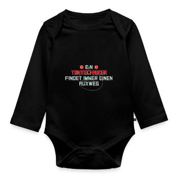 Ein Tontechniker findet immer einen Auxweg - Baby Bio-Langarm-Body - Schwarz - Vorne