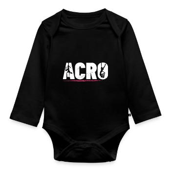 Retro Graphic Gymnast Gymnastics Acrobat Acrobatic - Baby Bio-Langarm-Body - Schwarz - Vorne
