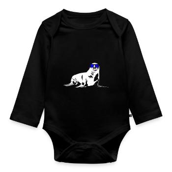 Seelöwe Tierliebhaber Naturfans Sonnenbrille Seelö - Baby Bio-Langarm-Body - Schwarz - Vorne