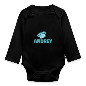 Krone Andrey - Organic Longsleeve Baby Bodysuit - black - Front