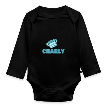 Gift for Charly - Organic Longsleeve Baby Bodysuit - black - Front