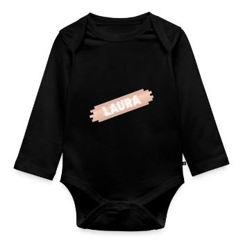 Cadeau pour Laura - Body Bébé bio manches longues - noir - Devant