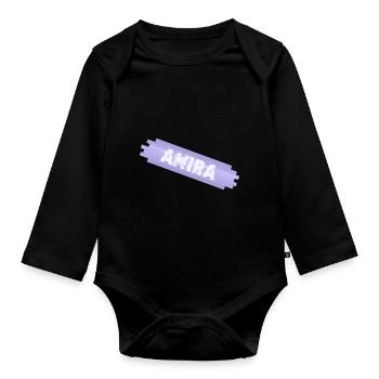 Mère Amira - Body Bébé bio manches longues - noir - Devant