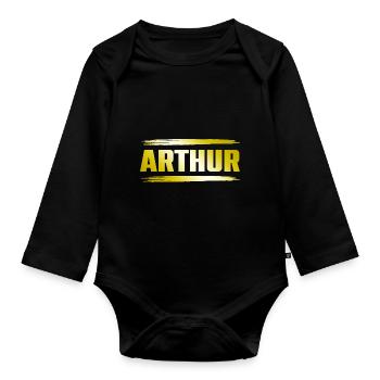 Arthur - Baby Bio-Langarm-Body - Schwarz - Vorne
