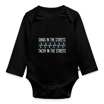 Sinus in den Straßen Tachy In The Sheets - Baby Bio-Langarm-Body - Schwarz - Vorne