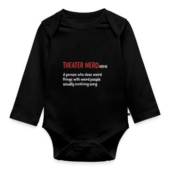 Theater-Nerd - Baby Bio-Langarm-Body - Schwarz - Vorne