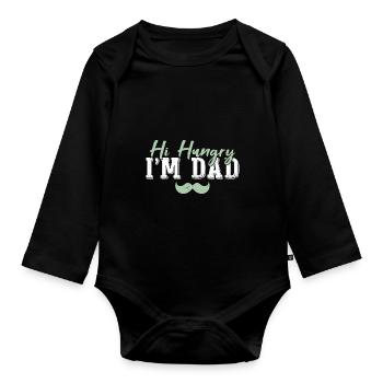 Salut affamé, je suis papa - Body Bébé bio manches longues - noir - Devant