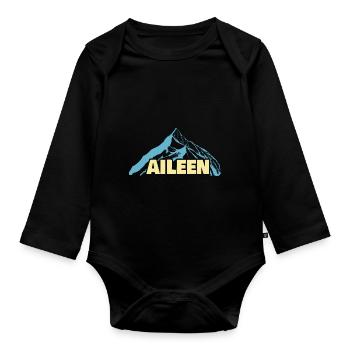 Frauenname Aileen - Baby Bio-Langarm-Body - Schwarz - Vorne