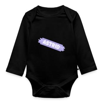 Gift for Astrid - Organic Longsleeve Baby Bodysuit - black - Front