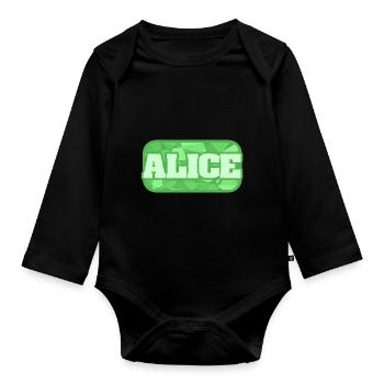Alice - Body Bébé bio manches longues - noir - Devant
