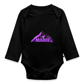 Mount Marie - Organic Longsleeve Baby Bodysuit - black - Front