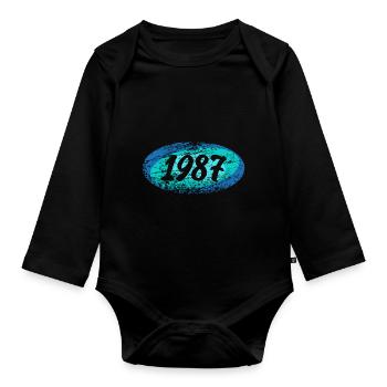 1987 - Baby Bio-Langarm-Body - Schwarz - Vorne