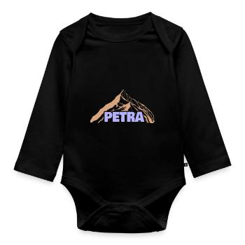 Geschenkidee Petra - Baby Bio-Langarm-Body - Schwarz - Vorne