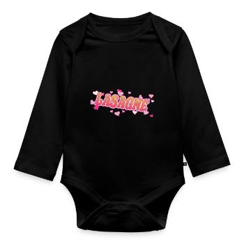 Lasagne Liebe für den Nudelauflauf Fan - Baby Bio-Langarm-Body - Schwarz - Vorne