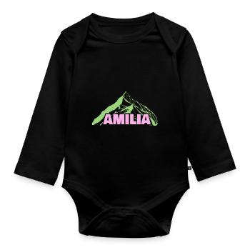 Alpinisme Amilia - Body Bébé bio manches longues - noir - Devant
