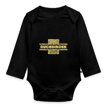 Beruf Buchbinder - Baby Bio-Langarm-Body - Schwarz - Vorne