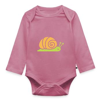 Snail - Organic Longsleeve Baby Bodysuit - mauve - Front