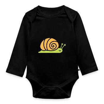 Schnecke - Baby Bio-Langarm-Body - Schwarz - Vorne