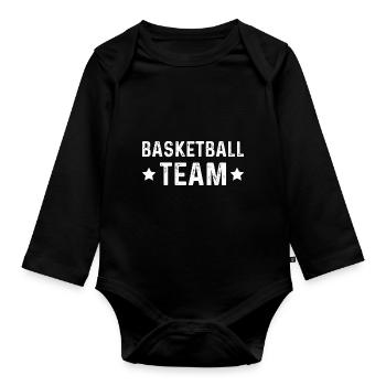 Équipe de basket-ball - Body Bébé bio manches longues - noir - Devant
