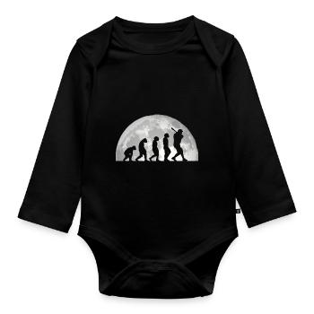 Baseballspieler Evolution Baseball - Baby Bio-Langarm-Body - Schwarz - Vorne