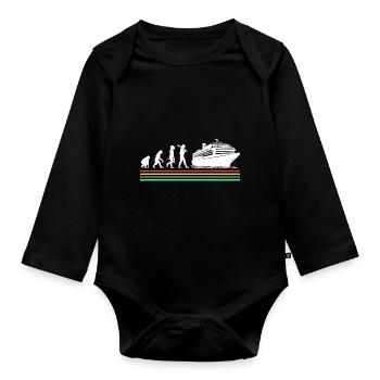 Cruise Cruise Ship Evolution - Organic Longsleeve Baby Bodysuit - black - Front