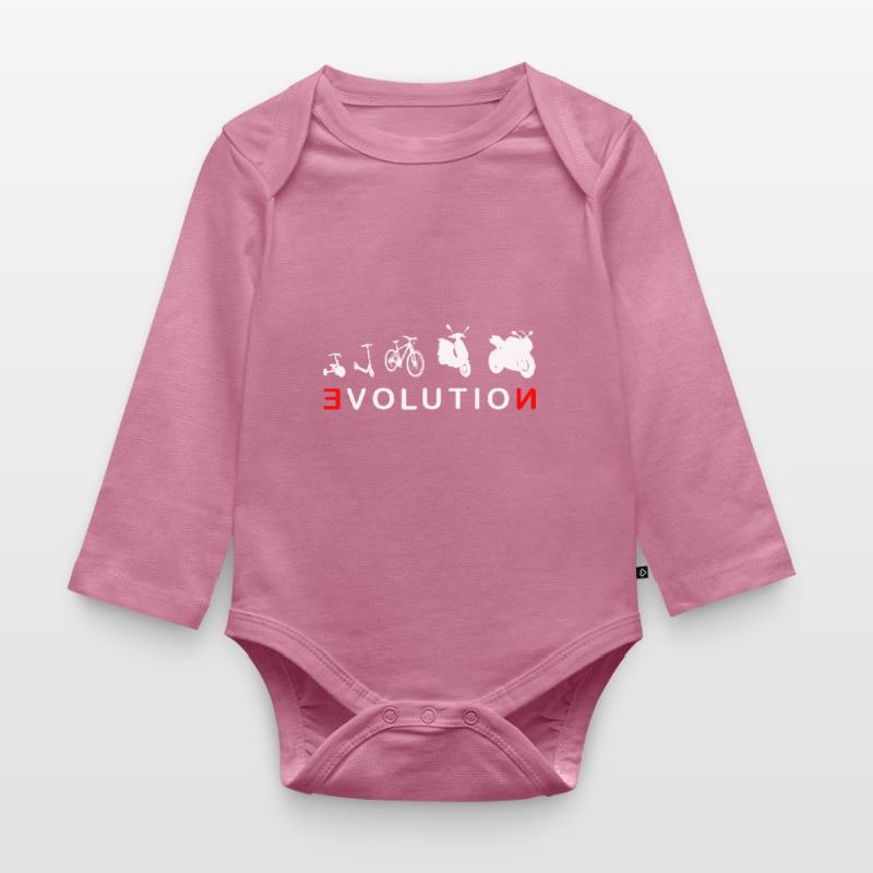 Evolution Biker 4- Evolution of a Biker Organic Longsleeve Baby Bodysuit