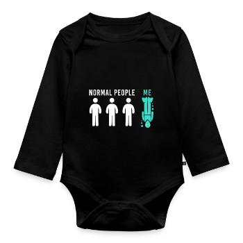 Diving Gift Diver Funny saying Scuba - Organic Longsleeve Baby Bodysuit - black - Front