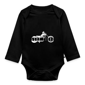 loud pipes save lives motorcycle fan biker tuner - Organic Longsleeve Baby Bodysuit - black - Front
