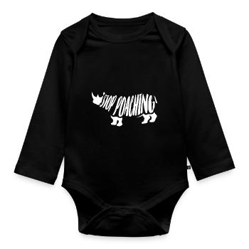 Stop the Wild Animal Advocate Poison - Organic Longsleeve Baby Bodysuit - black - Front