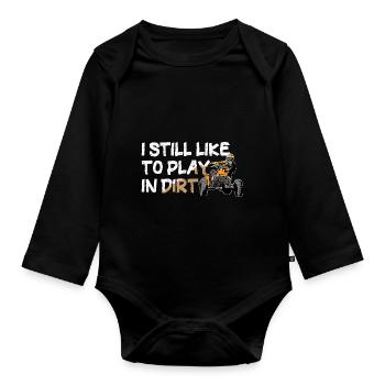 Hobbyist Gift likes to play - Organic Longsleeve Baby Bodysuit - black - Front
