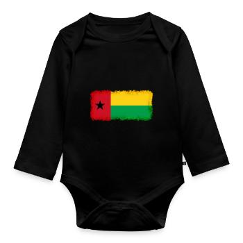 Guinea Bissau - Baby Bio-Langarm-Body - Schwarz - Vorne