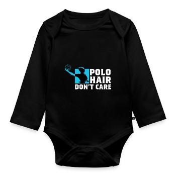 Polo Hair Float Cadeau - Body Bébé bio manches longues - noir - Devant