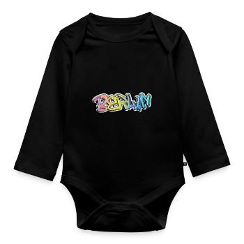 Berlin Deutschland Stadt Graffiti Spray Sprayer - Baby Bio-Langarm-Body - Schwarz - Vorne