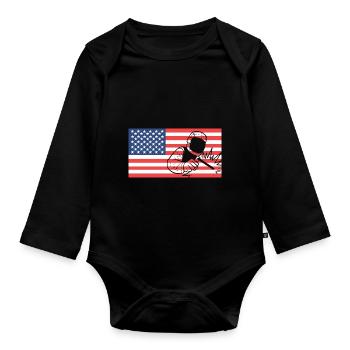 Soudeur Drapeau américain Spot Soudeur G - Body Bébé bio manches longues - noir - Devant