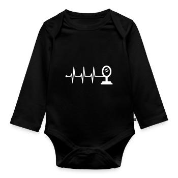 Mirror Icon Pulse - Organic Longsleeve Baby Bodysuit - black - Front