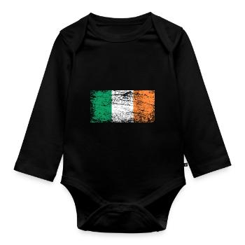 Drapeau de l’Irlande - Body Bébé bio manches longues - noir - Devant