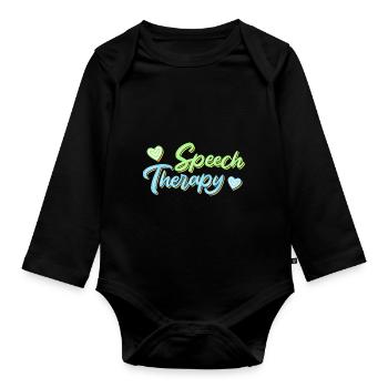Sprachtherapie Sprachtherapeut - Baby Bio-Langarm-Body - Schwarz - Vorne