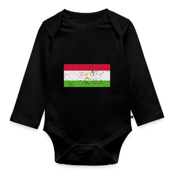 Tadschikistan - Baby Bio-Langarm-Body - Schwarz - Vorne