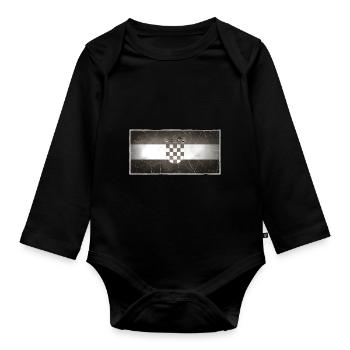 Croatia - Organic Longsleeve Baby Bodysuit - black - Front