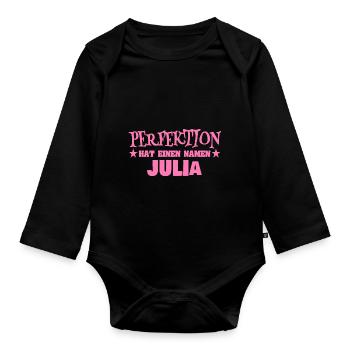 Geschenk für Julia - Baby Bio-Langarm-Body - Schwarz - Vorne